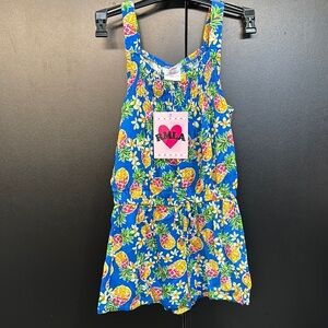 RMLA Romper,shirred upper chest,scoop neck,sleeveless elastic waist,light,floral